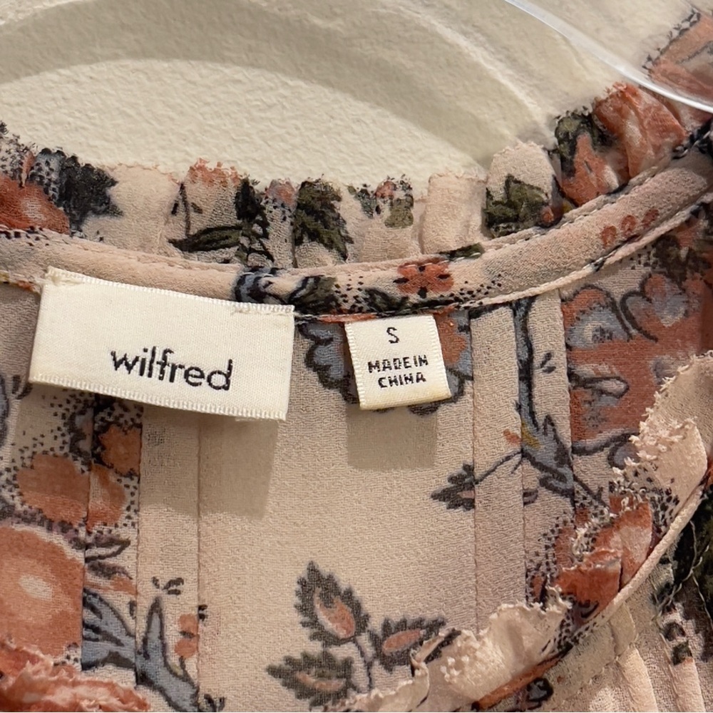 Wilfred By Artizia Lourdes Floral Long Sleeve Top Size Small - Picture 3 of 11